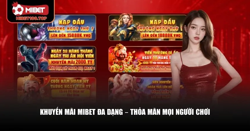 Khuyến mãi Mibet được thiết kế đa dạng cho tất cả người chơi
